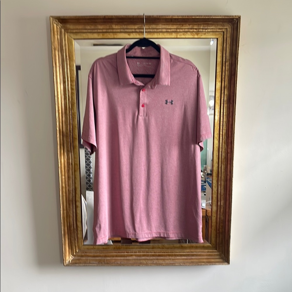 Under Armour Men's Pink Polo Shirt
